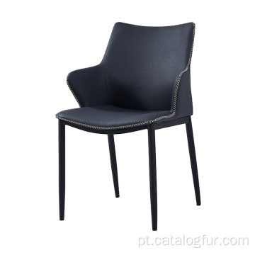 Cadeira de jantar moderna de veludo prateada em aço inoxidável estilo europeu